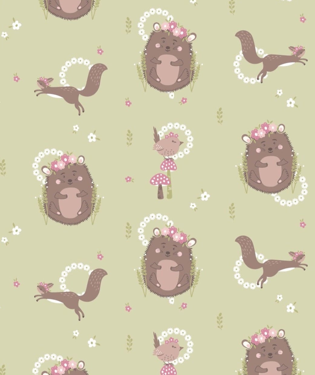 Fabric Owl and deer on blue cotton fabric - 'Little Explorer'  Craft Cotton Co.