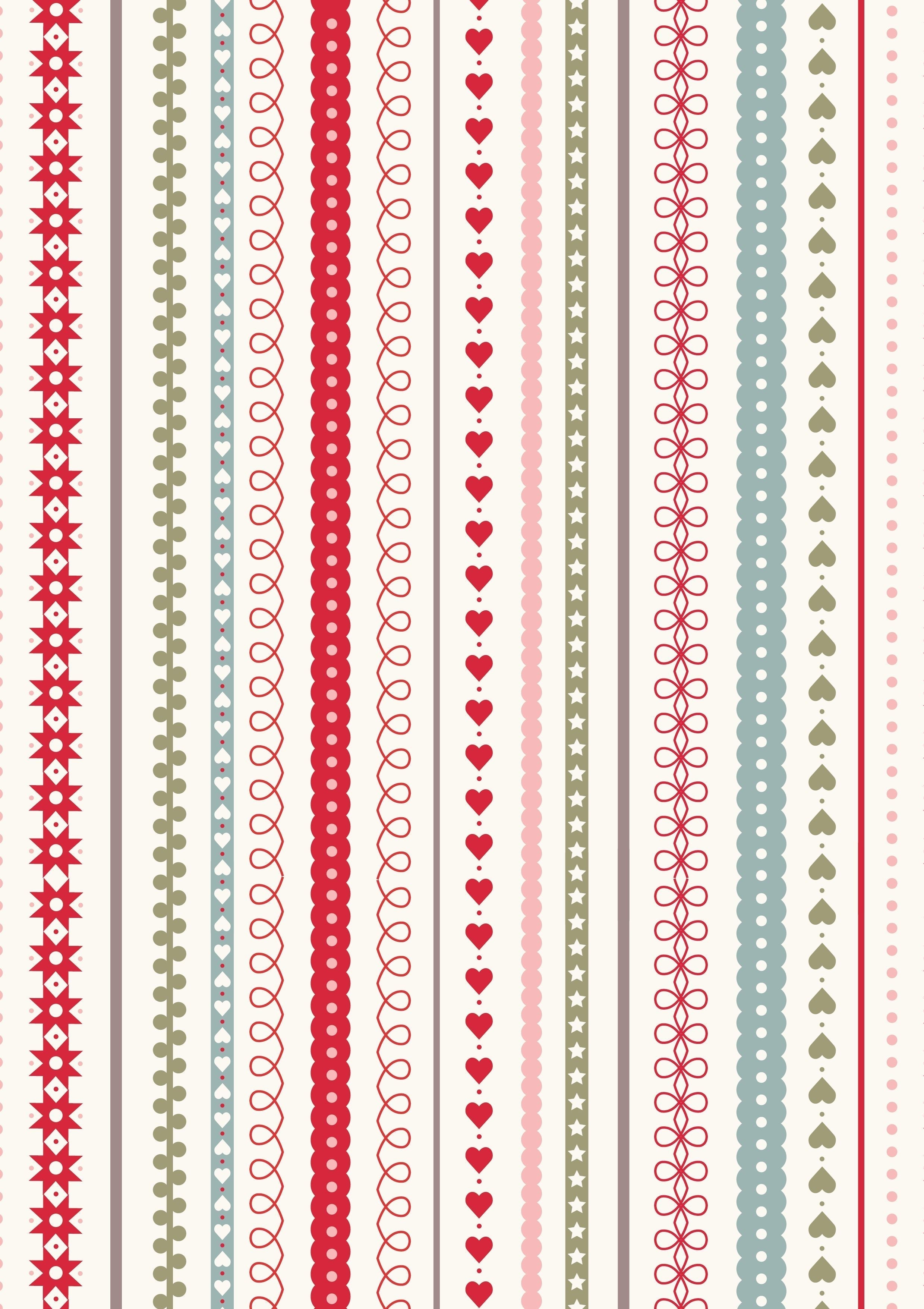 Stripes on butterscotch cotton fabric - Gingerbread Season by Lewis & Irene