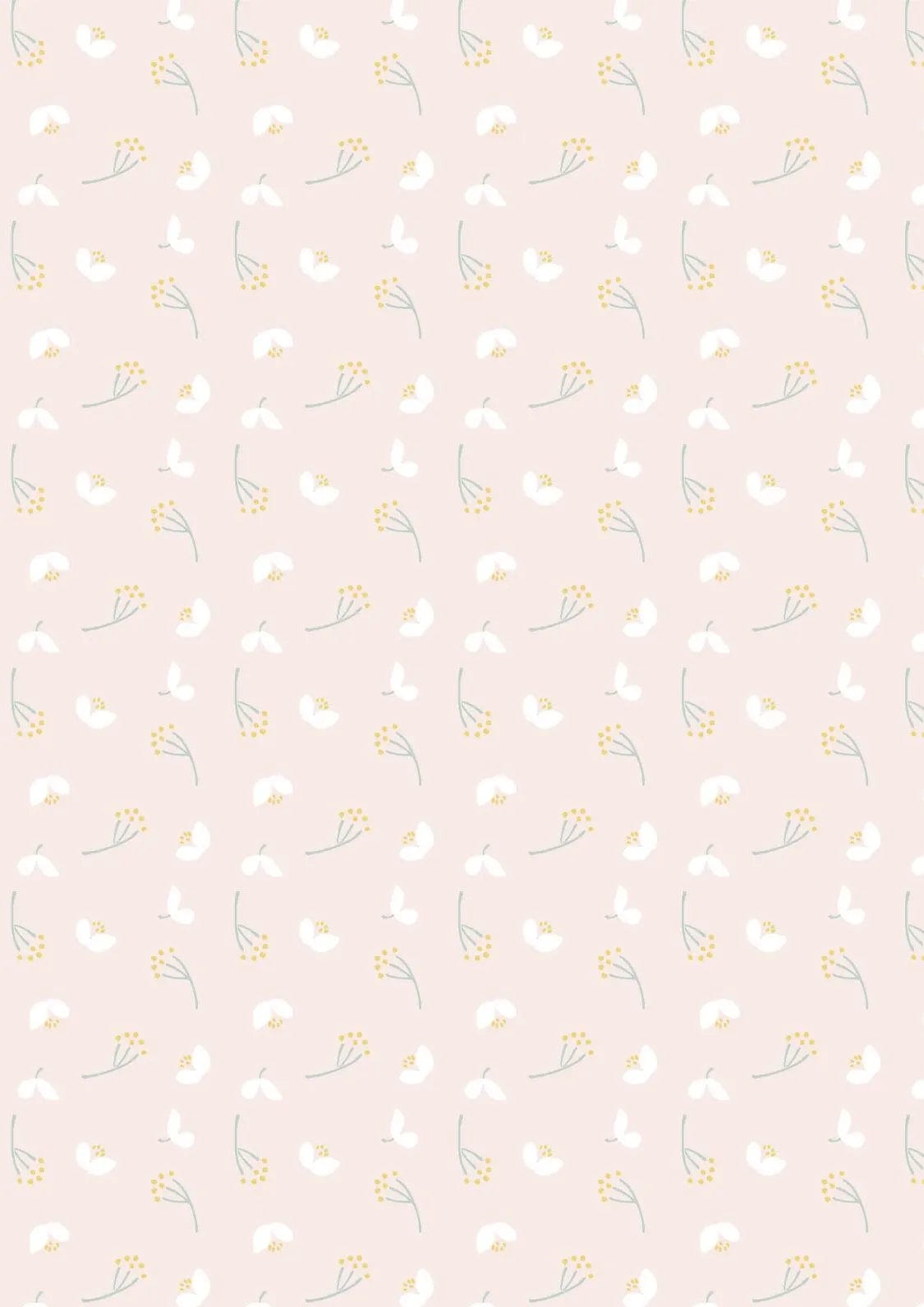 Fabric Petals Flowers on blush pink cotton fabric - Lewis & Irene