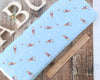 Fabric Peter Rabbit and robin on blue cotton - CraftCottonCo