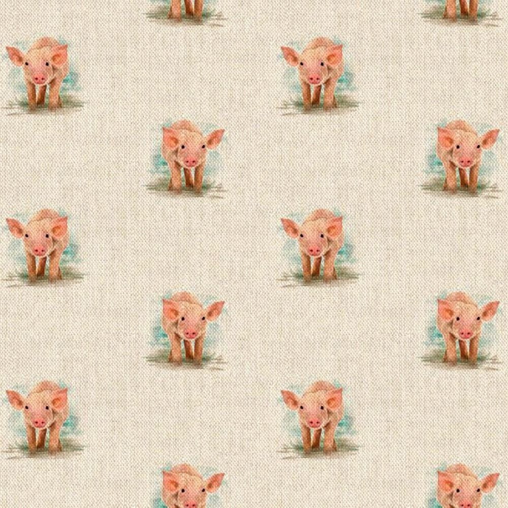 Fabric Pig digital cotton rich light upholstery fabric