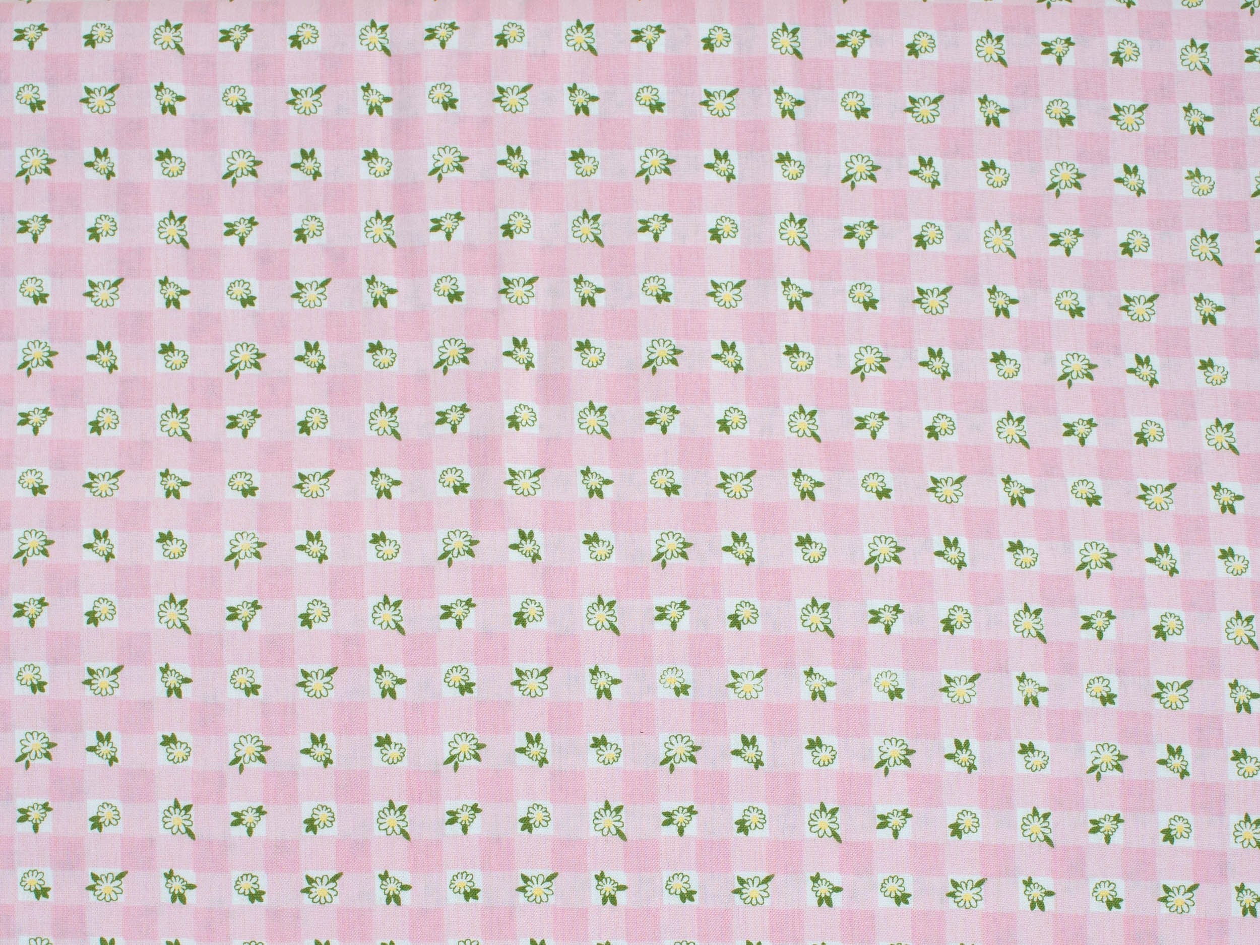 Fabric Pink daisy floral cotton fabric extra wide - 'Miss Daisy' FabricArt