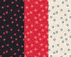 Fabric Pink Flowers on Black 100% cotton fabric - Little Matryoshka by Lewis & Irene