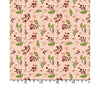 Fabric Pink Flowers on White cotton fabric - Pieces of Time - EQP