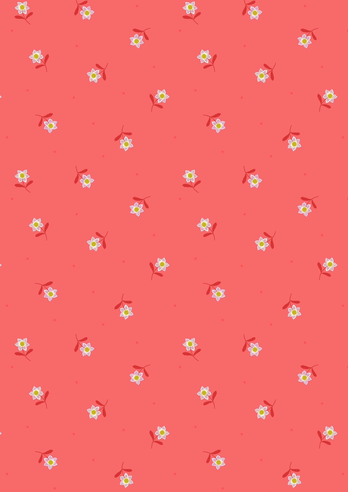Fabric Pink hibiscus on cream cotton 'Hibiscus Hummingbird' -Lewis & Irene