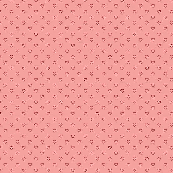 Fabric Pink quilt effect stars on cream flowers cotton fabric - Strawberies and Cream by Laundry Basket Quilts