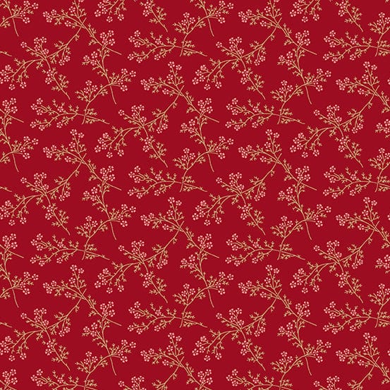 Fabric Pink quilt effect stars on cream flowers cotton fabric - Strawberies and Cream by Laundry Basket Quilts