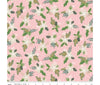 Fabric Poinsettia on pink cotton fabric - Riley Blake