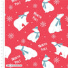 Fabric Polar bear on red cotton fabric - Craft Cotton Co