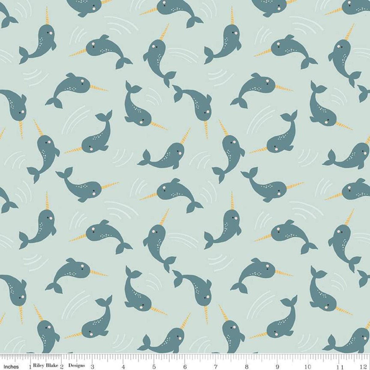 Fabric Polar bears and penguins on navy cotton fabric 'Nice ice baby' Riley Blake