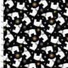 Fabric Polar bears on black and gold cotton fabric - 3 Wishes