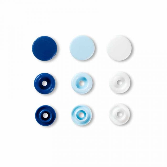 Buttons & Snaps Prym Love 30 colour snaps round navy/blue/white 393 009