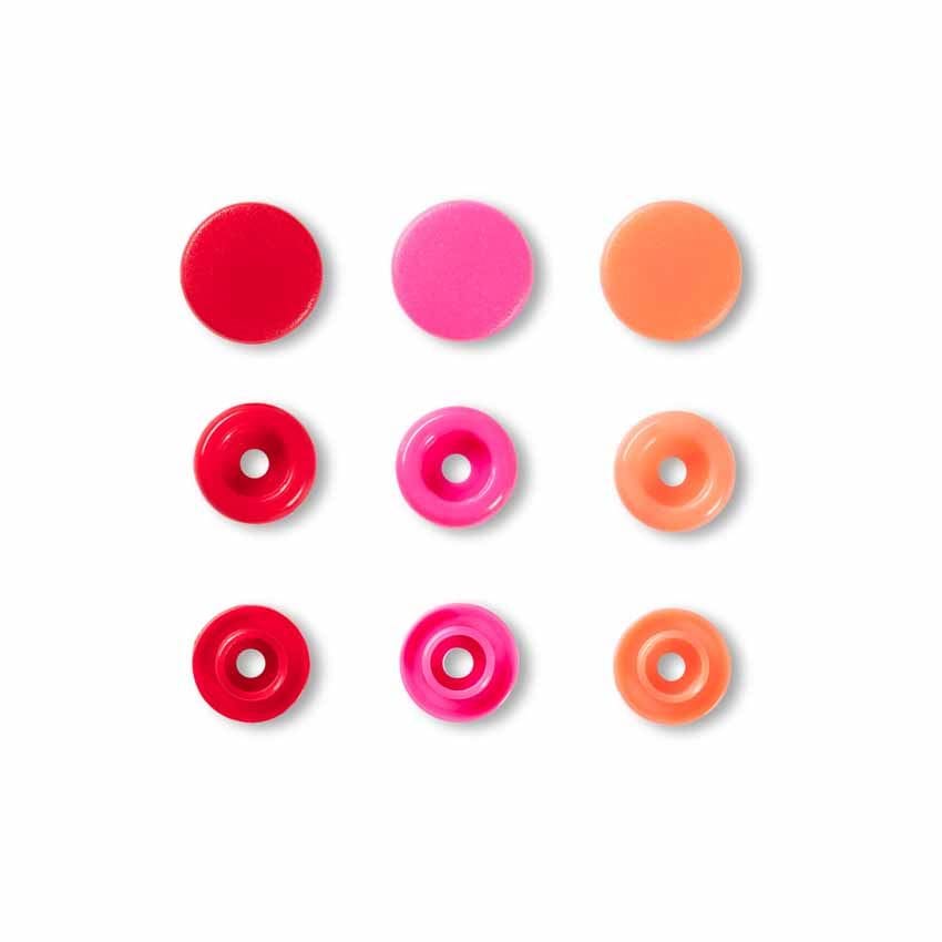 Buttons & Snaps Prym Love 30 colour snaps round pink/red/peach