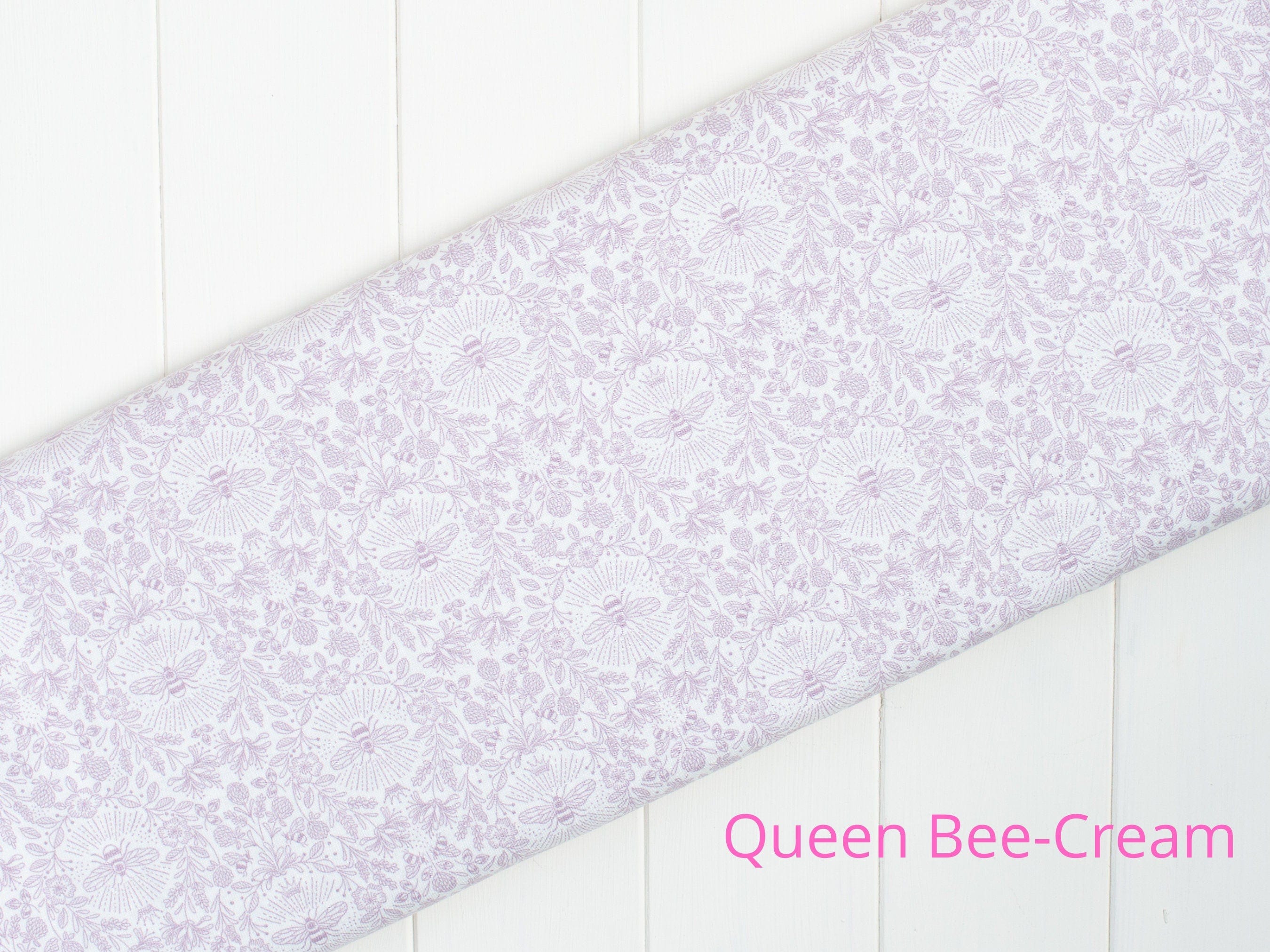 Fabric Queen Bee on Dark Cream 100% cotton fabric - Lewis & Irene