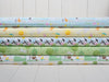 Fabric Rabbits, Lambs on green nursery cotton fabric - 'Playful Farm' Fabric Editions