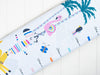 Fabric Rainbow friends children's height chart panel - Dashwood Studio