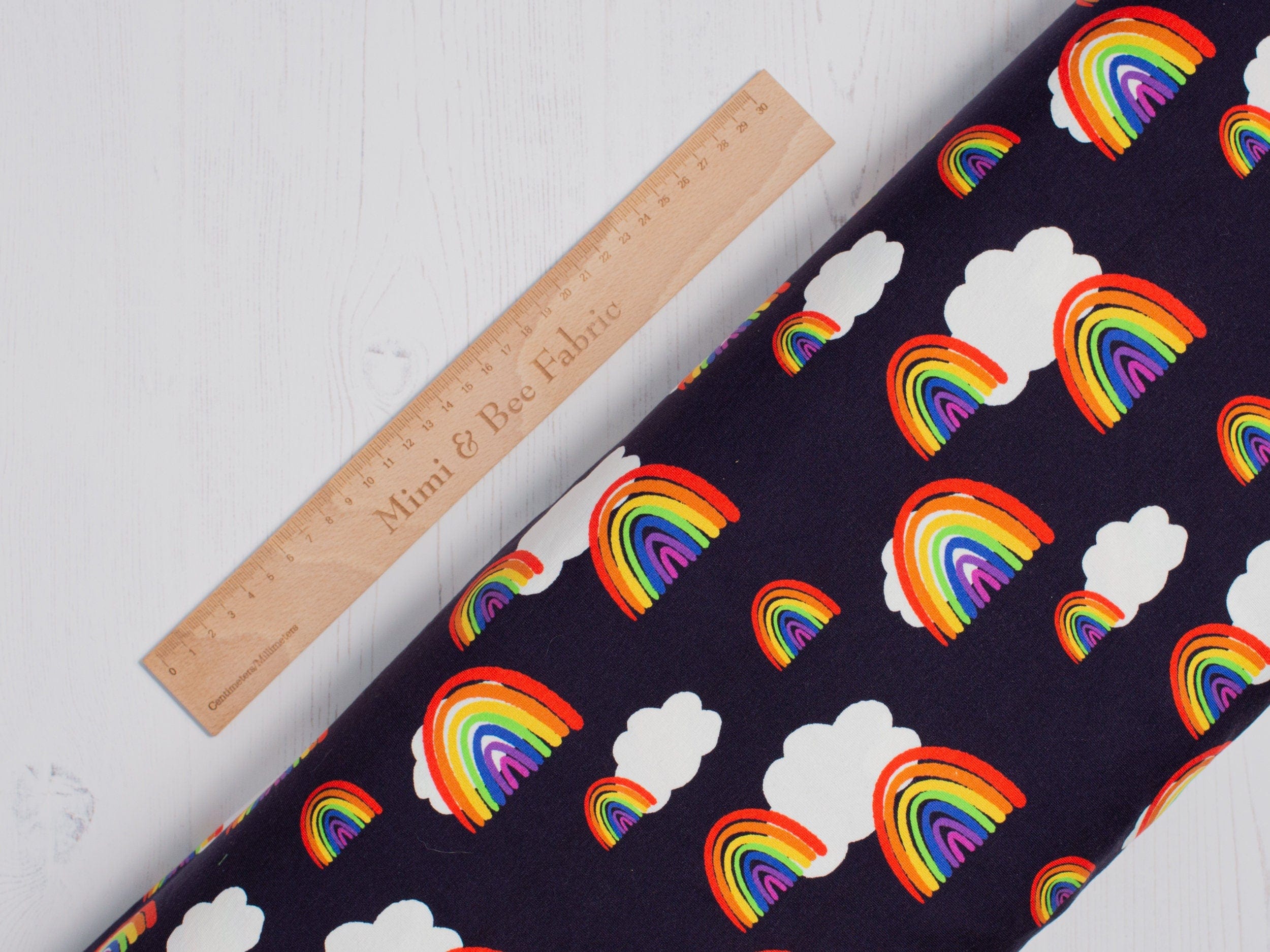 Fabric Rainbow organic stretch jersey fabric