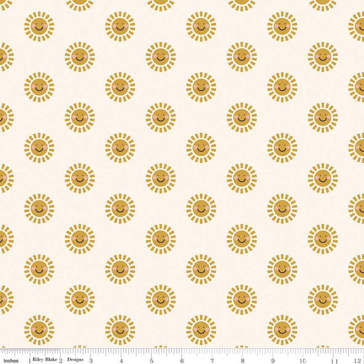 Fabric Rainbows on cream brushed cotton flannel - 'Juvenile Designer' Riley Blake