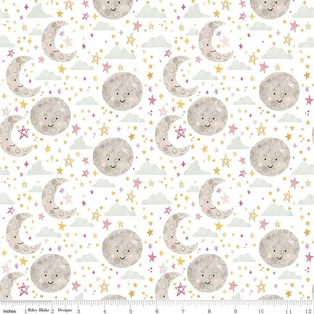 Fabric Rainbows on cream brushed cotton flannel - 'Juvenile Designer' Riley Blake