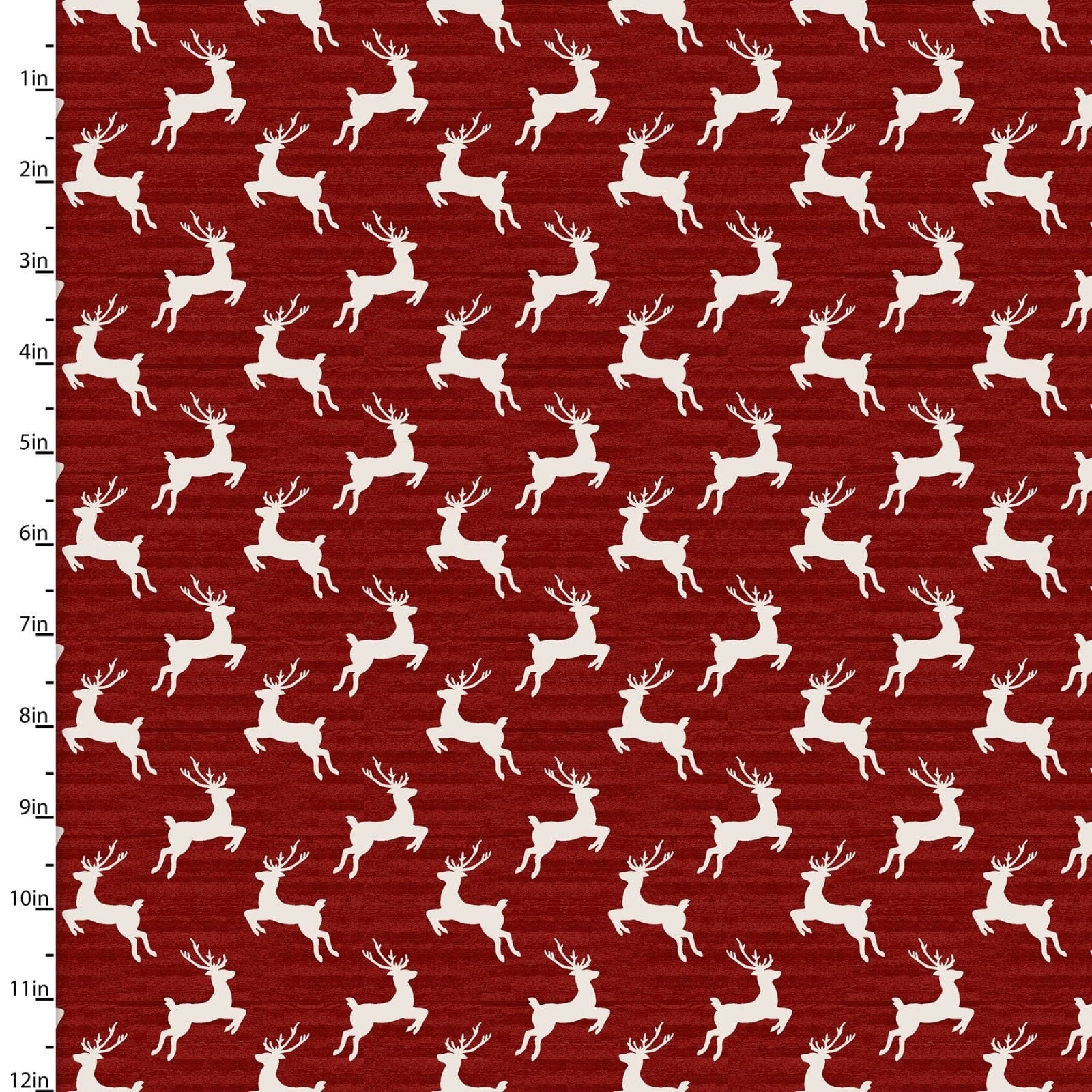 Fabric Red reindeer cotton quilting fabric - Home for the Holidays by 3 wishes