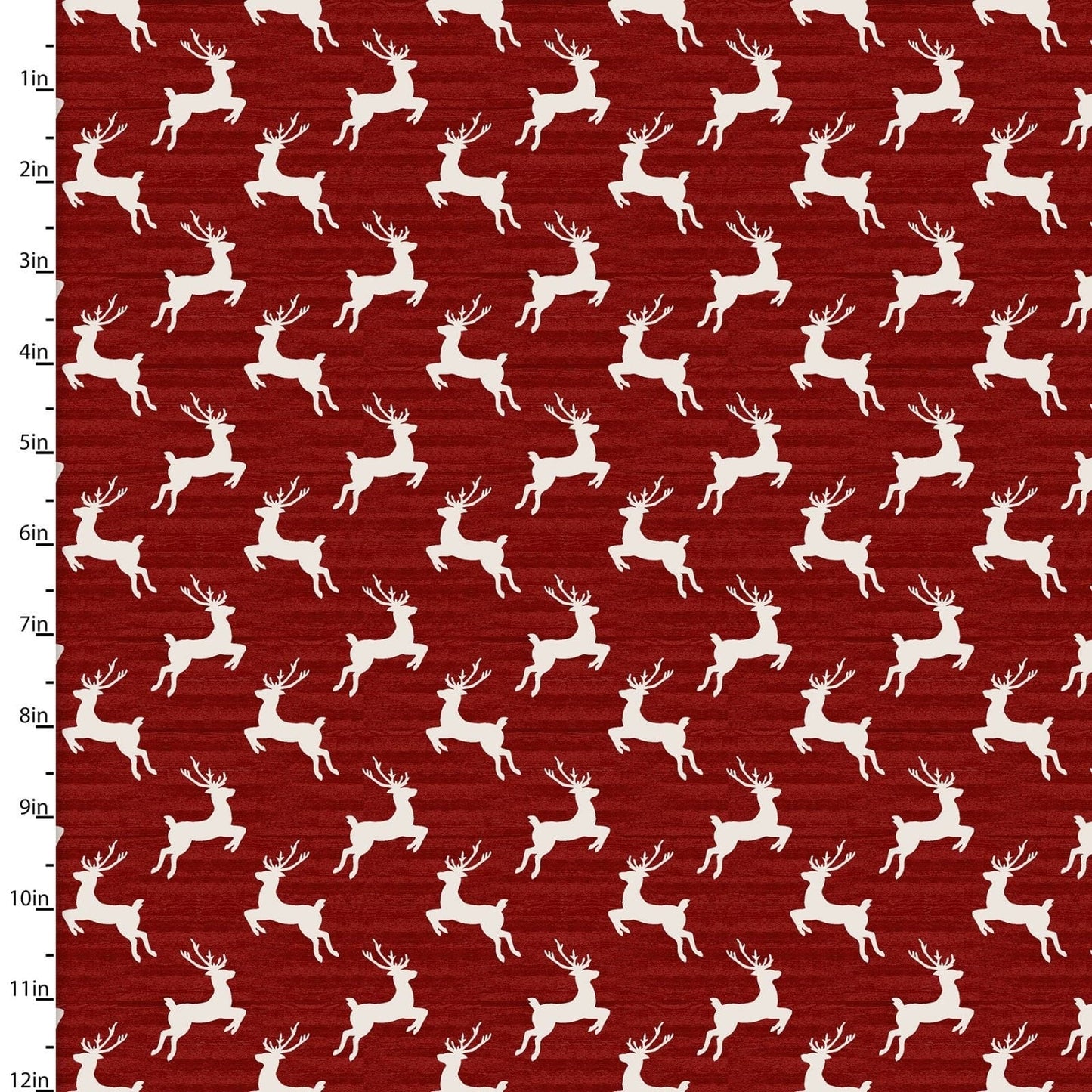 Fabric Red reindeer cotton quilting fabric - Home for the Holidays by 3 wishes