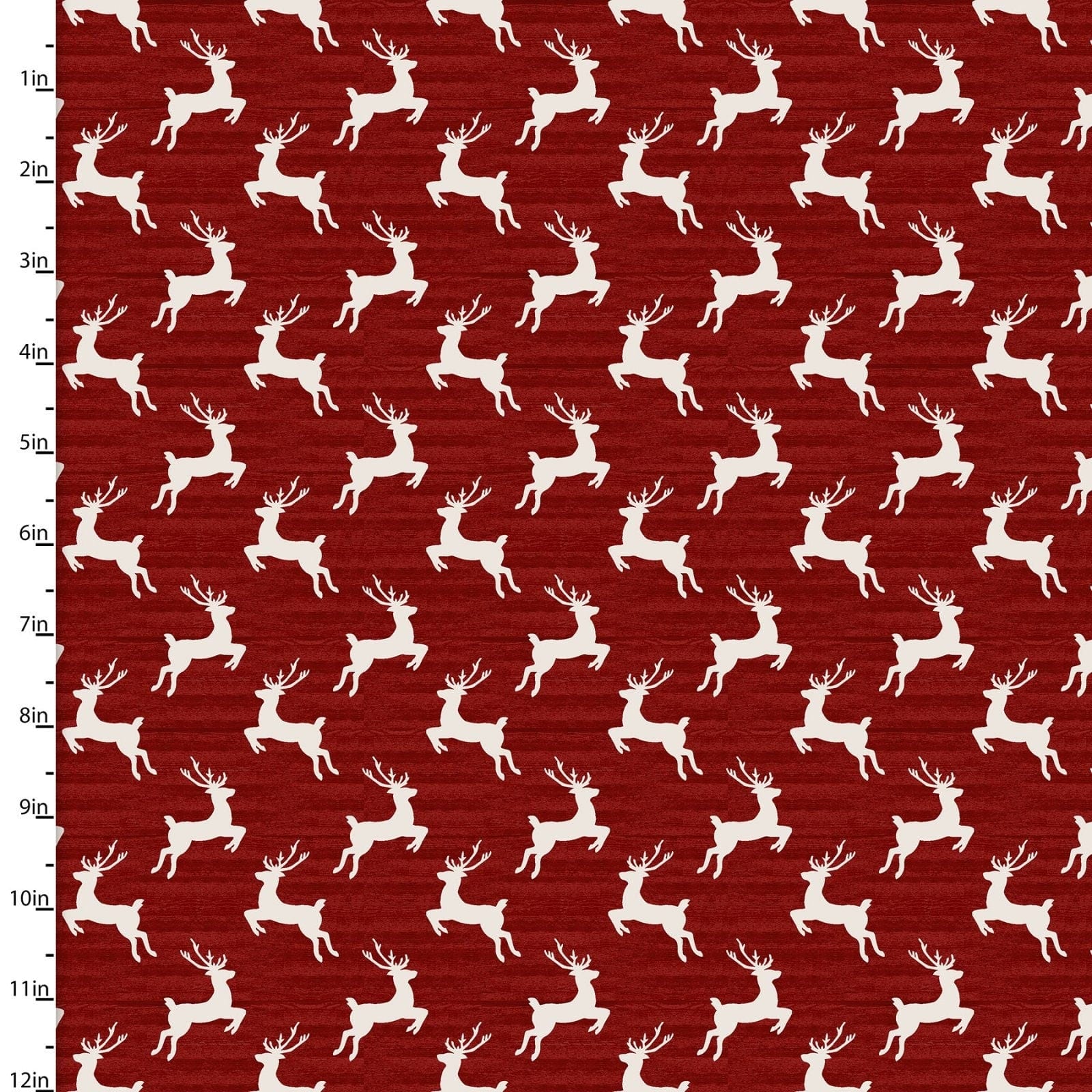 Fabric Red reindeer cotton quilting fabric - Home for the Holidays by 3 wishes