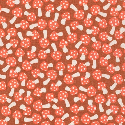 Fabric Red toadstool on red cotton fabric - Paintbox by Robert Kaufman