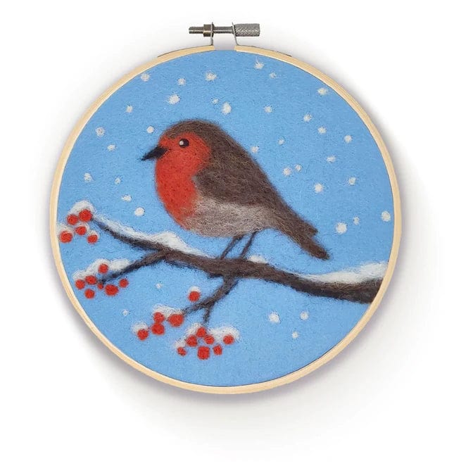 Needlecraft Kits Robin in a Hoop Needle Felting Kit - The Crafty Kit Co.