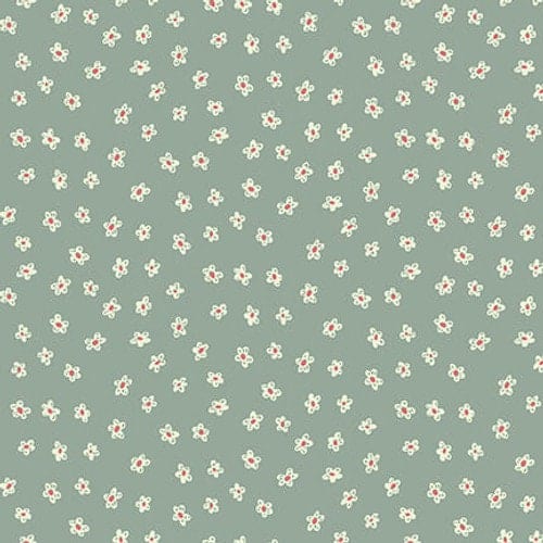 Fabric Rose pink flowers on cream cotton fabric - Market Garden - Henry Glass