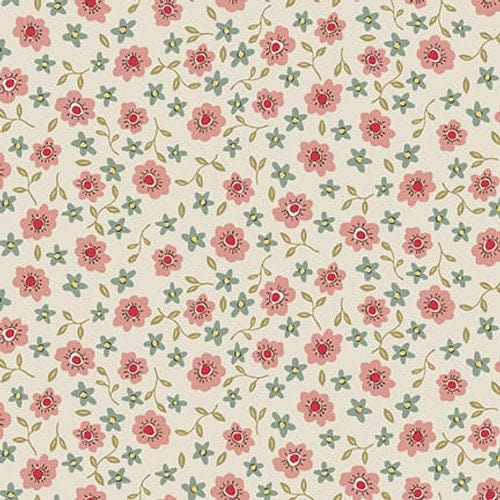 Fabric Rose pink flowers on grey cotton fabric - Market Garden - Henry Glass