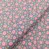 Fabric Rose pink flowers on grey cotton fabric - Market Garden - Henry Glass