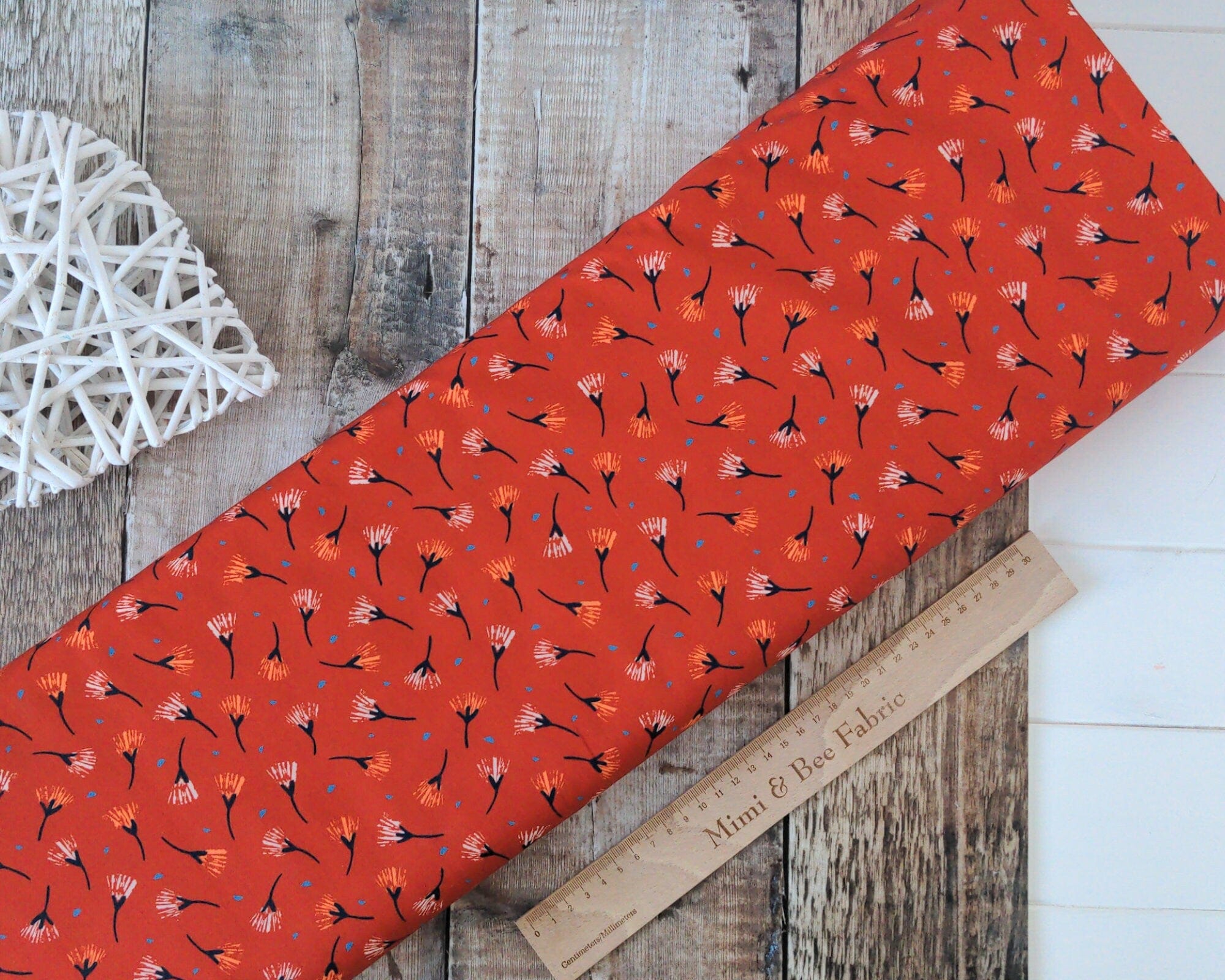 Fabric Rust autumn wide cotton fabric - Woodland Notions by Dashwood Studio