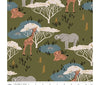 Fabric Safari animals dark cream cotton fabric - The waterhole by Riley Blake