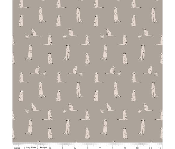 Fabric Safari animals khaki green cotton fabric - The Waterhole by Riley Blake