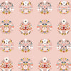 Fabric Scandi Nordic pink floral and bird cotton fabric - Nordiska by Dashwood Studio