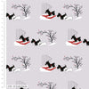 Fabric Scottie Dogs on grey winter fabric - V & A Christmas Wishes - Craft Cotton