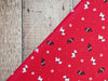 Fabric Scottie Dogs on red winter fabric - V & A Christmas Wishes - Craft Cotton