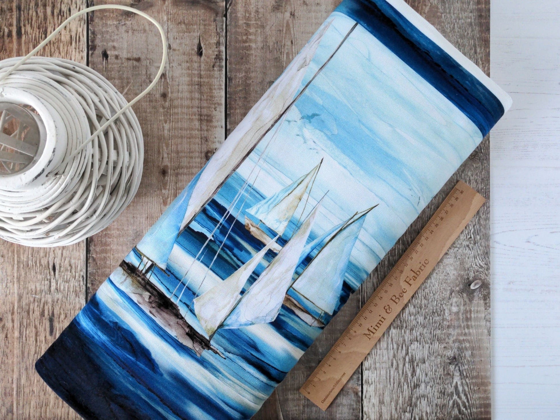 Needlecraft Kits Ship sea canvas tote bag fabric panel - Northcott