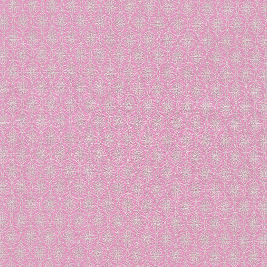 fabric Silver & pink geometric cotton fabric  - Imperial Collection - Robert Kaufman