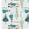Fabric Simplicity 1950s Vintage white cotton fabric 'Simplicity Patterns' CraftCottonCo