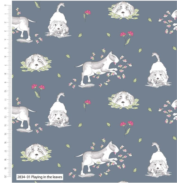 Fabric Sleeping cats in floral bucket on light green cotton fabric - Craft Cotton Co.