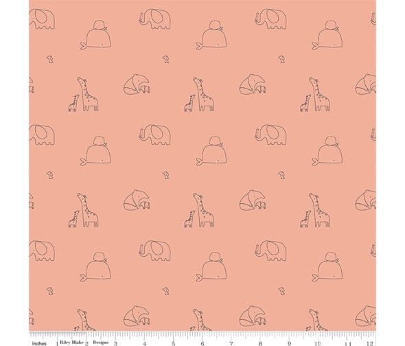 Fabric Small Animals on Pale Blue cotton fabric - Little Things by Riley Blake