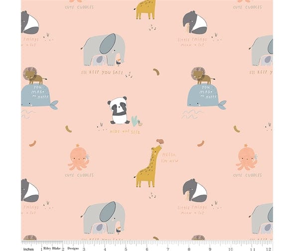 Fabric Small Animals on Pale Blue cotton fabric - Little Things by Riley Blake