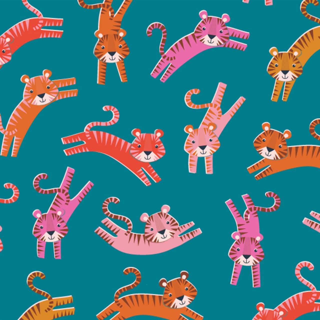 Fabric Snakes & Colourful Jungle Leaves on Light Pink cotton fabric - Dandelion Jungle by Dashwood Studio