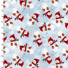 Fabric Snowmen on blue cotton fabric - 3 Wishes