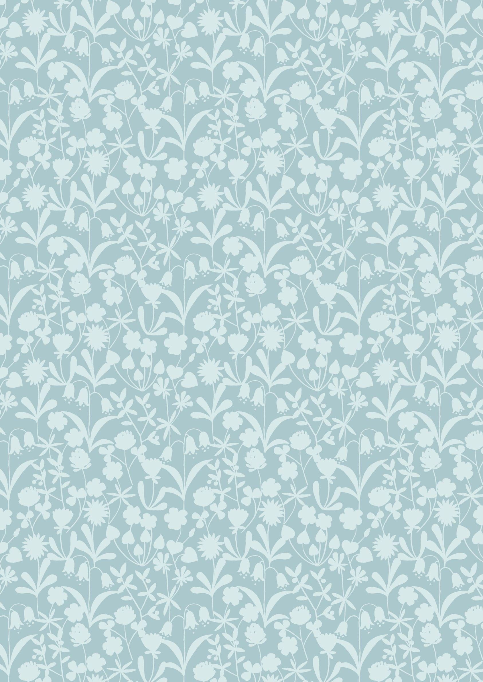 Fabric Spring bluebells floral on lavender cotton fabric - 'Bluebell Wood' Lewis & Irene