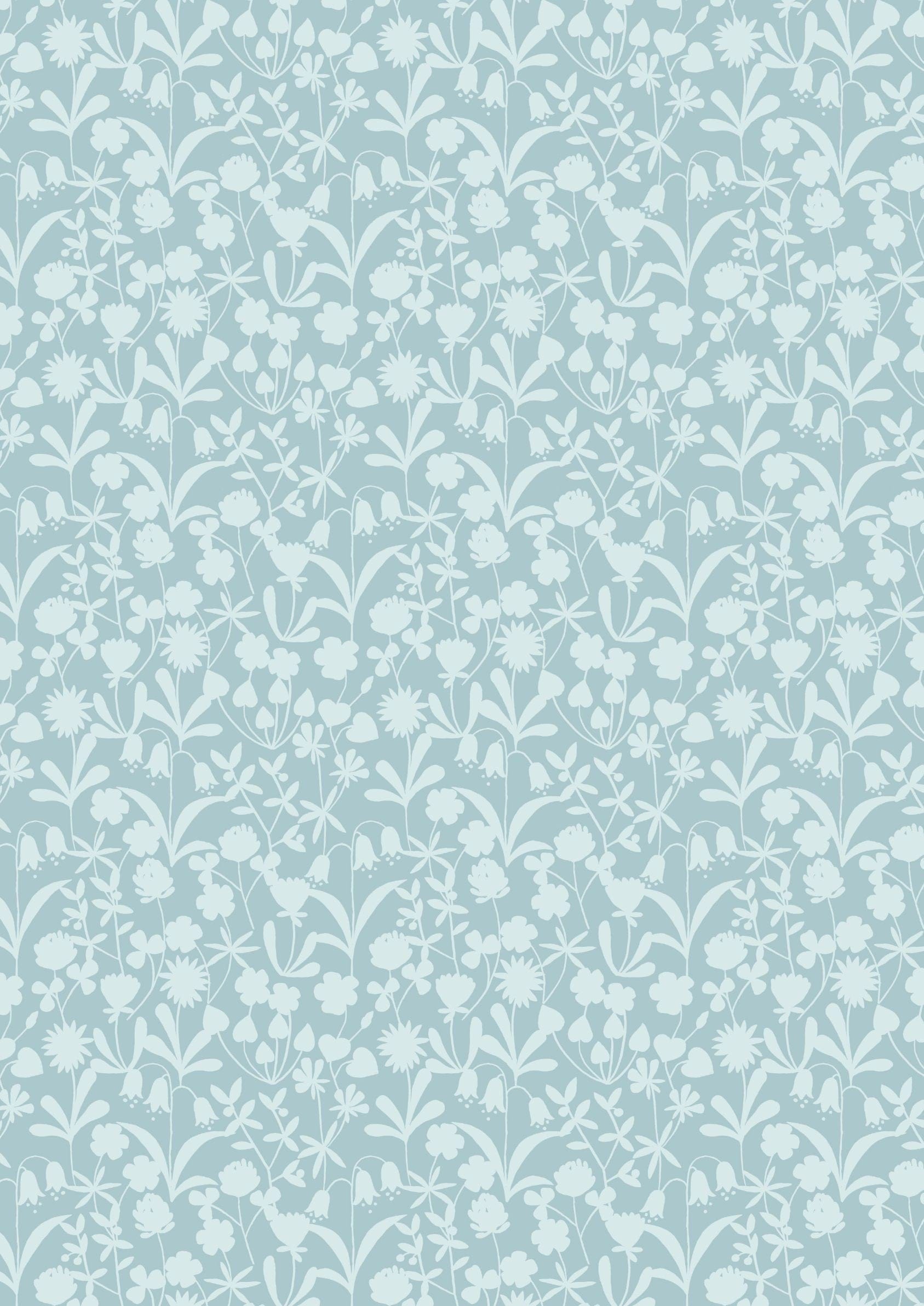 Fabric Spring bluebells floral on lavender cotton fabric - 'Bluebell Wood' Lewis & Irene