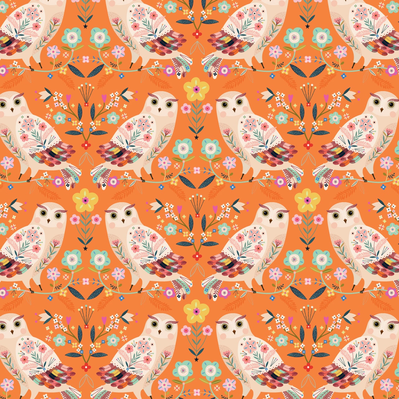 Fabric Squirrels on black cotton fabric - Animal Magic - Dashwood Studio
