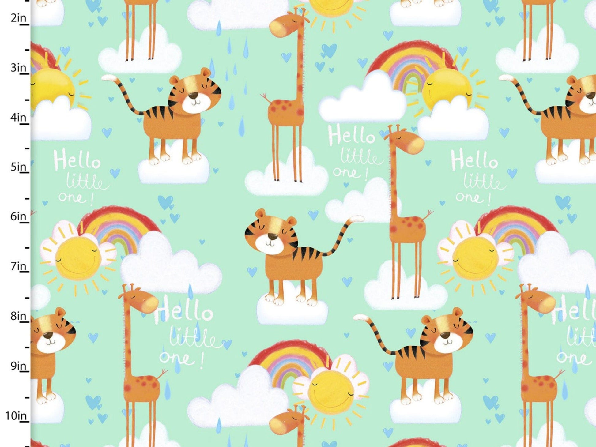 Fabric Striped nursery brushed cotton flannel  fabric - Welcome to the Jungle by 3 Wishes