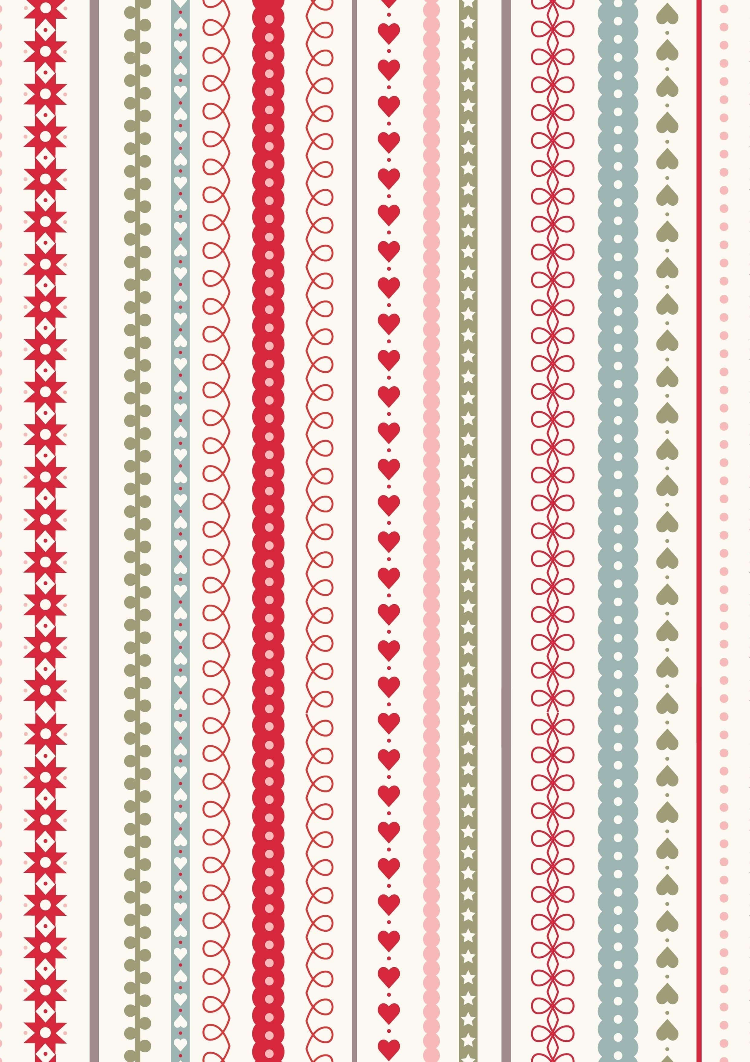 Fabric Stripes on butterscotch cotton fabric - Gingerbread Season by Lewis & Irene